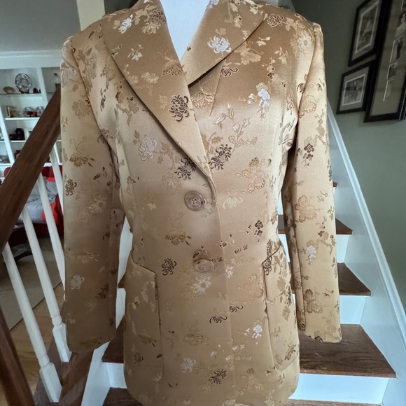 Tahari Satin Jacket Blazer Vintage y2k Sz 4 - Picture 5 of 7